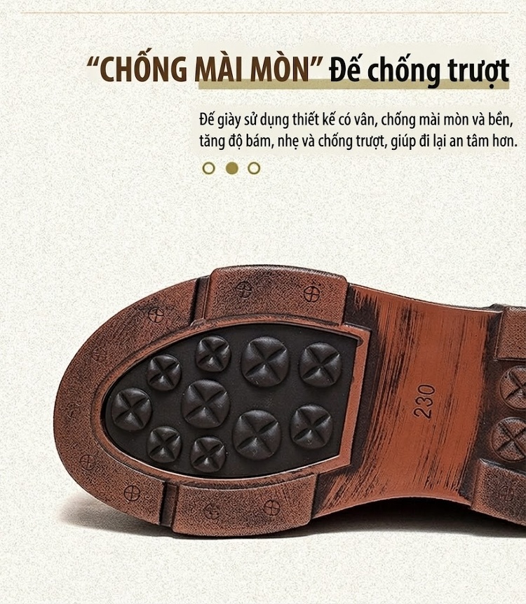 Boot Nữ Cổ Lửng Buộc Dây Da Mờ Lỗ Thoáng Khí Chiều Cao Đế Khoảng 6cm Màu Nâu, Đen, Kem chi tiết 5