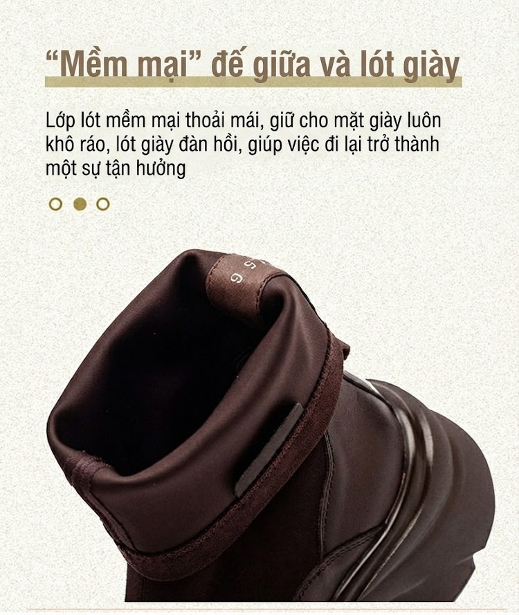 Boot Nữ Cổ Lửng Da Bóng Chiều Cao Đế Khoảng 6cm Phong Cách Retro Màu Đen, Nâu chi tiết 5