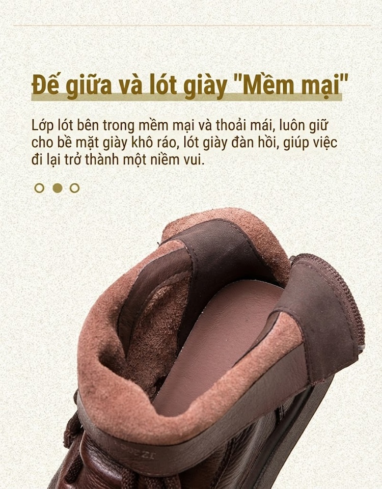 Boot Nữ Cổ Ngắn Da Mờ Buộc Dây Đế Dày Chiều Cao Đế Khoảng 3cm Màu Đen, Nâu chi tiết 5