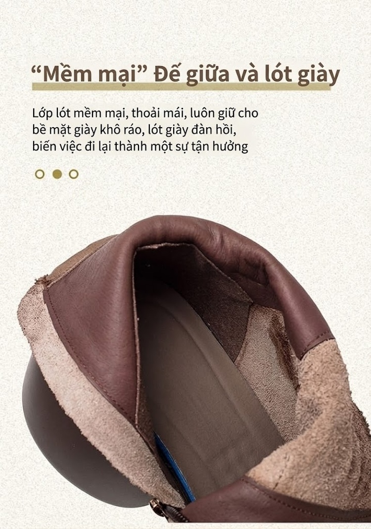 Boot Nữ Cổ Ngắn Đế Bánh Mì Dây Buộc Chiều Cao Đế Khoảng 8cm Màu Đen, Nâu chi tiết 6