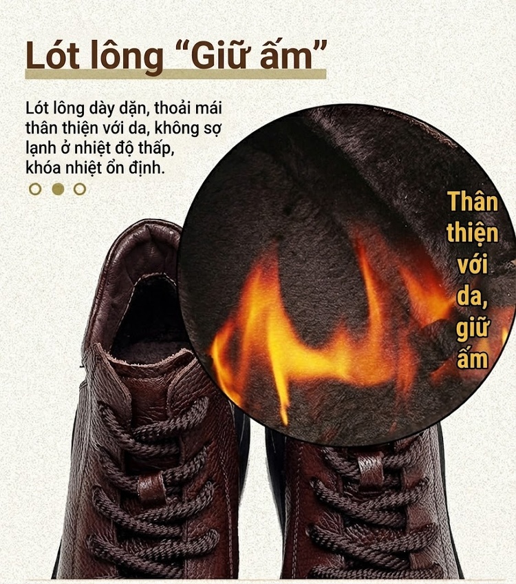 Boot Nữ Cổ Ngắn Đế Dày Chiều Cao Đế Khoảng 5cm Khóa Kéo Bên Hông Lót Lông Giữ Ấm Màu Đen, Nâu chi tiết 6
