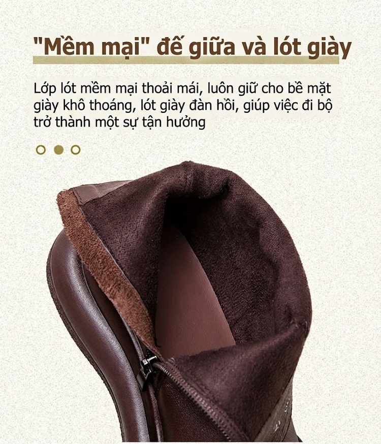 Boot Nữ Cổ Ngắn Đế Dày Phong Cách Retro Chiều Cao Đế Khoảng 5cm Màu Đen, Nâu chi tiết 6