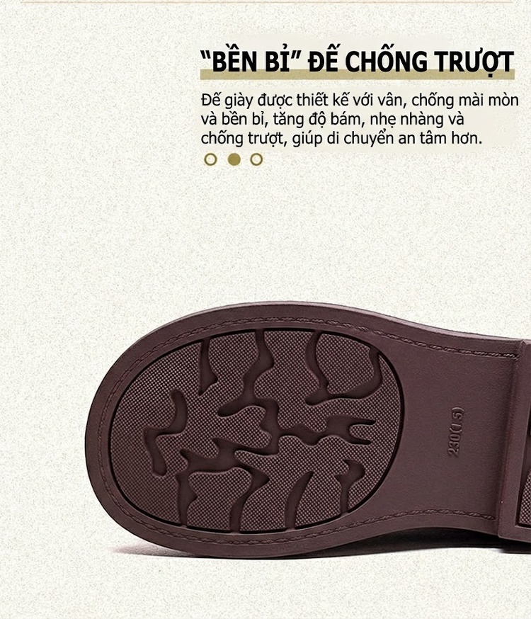 Boot Nữ Cổ Ngắn Lót Lông Ấm Áp Đế Bệt Chiều Cao Đế Khoảng 3cm Màu Nâu chi tiết 5
