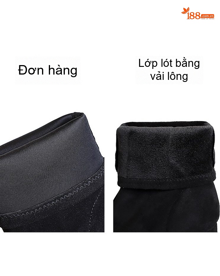 Boot Nữ Cổ Ngắn Nỉ Gót Vuông Chiều Cao Đế Khoảng 7cm Màu Đen chi tiết 26