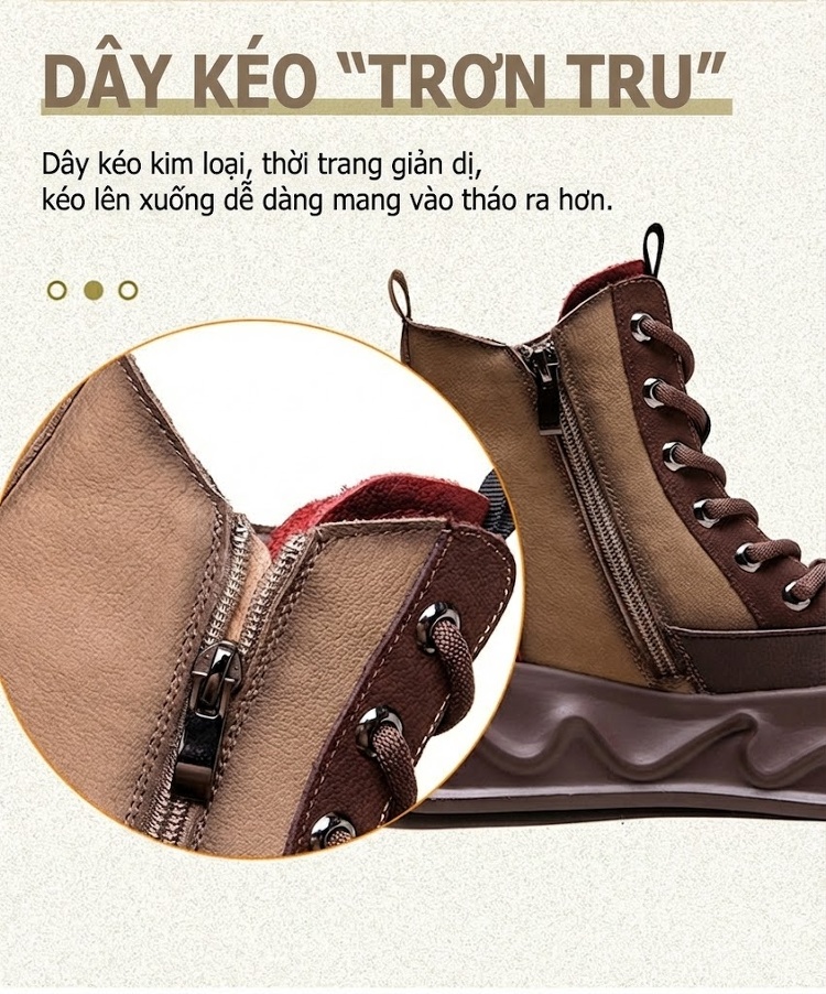 Boot Nữ Cổ Ngắn Phối Màu Chiều Cao Đế Khoảng 6cm chi tiết 7