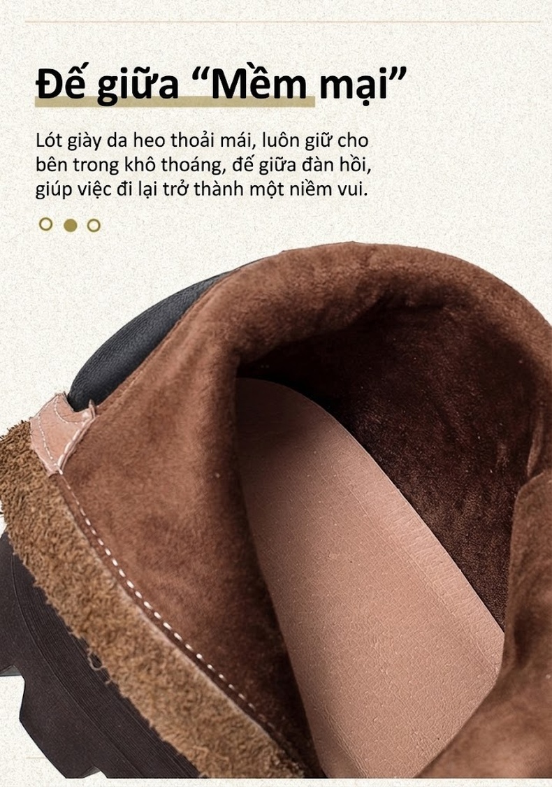 Boot Nữ Cổ Ngắn Thiết Kế Retro Hai Kiểu Mang Chiều Cao Đế Khoảng 5cm Màu Nâu Đậm, Vàng Be, Xanh Lá chi tiết 6