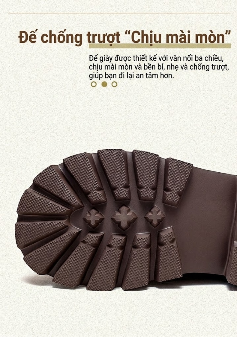 Boot Nữ Da Bò Cao Cổ Đục Lỗ Thoáng Khí Chiều Cao Đế Khoảng 5cm Màu Nâu, Đen chi tiết 5