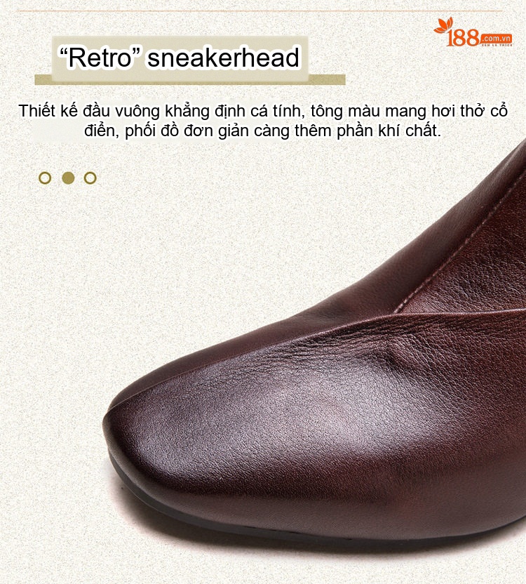 Boot Nữ Da Bò Cổ Lửng Chiều Cao Đế Khoảng 3cm Màu Đen, Nâu chi tiết 5
