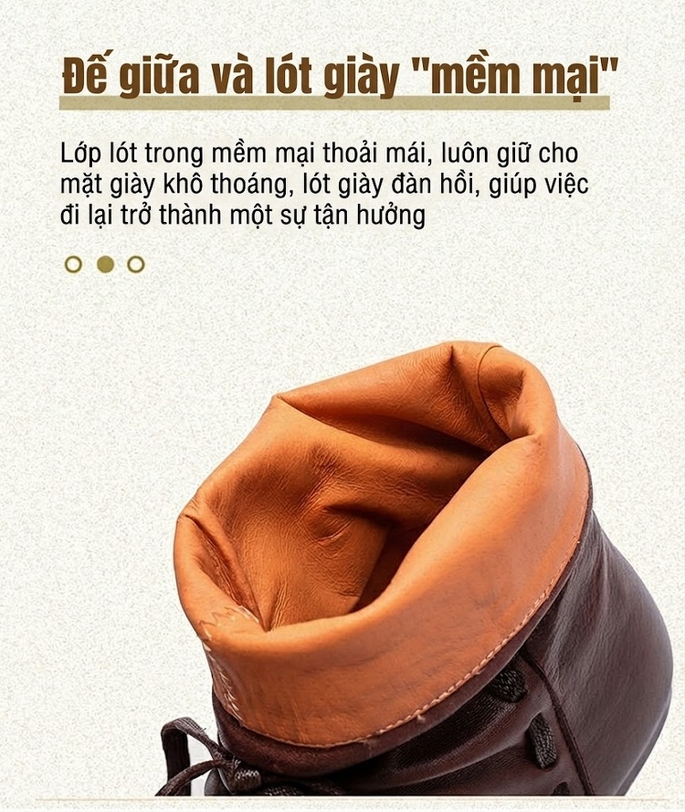 Boot Nữ Da Bò Cổ Lửng Dây Buộc Chiều Cao Đế Khoảng 2cm Màu Nâu, Xám chi tiết 6