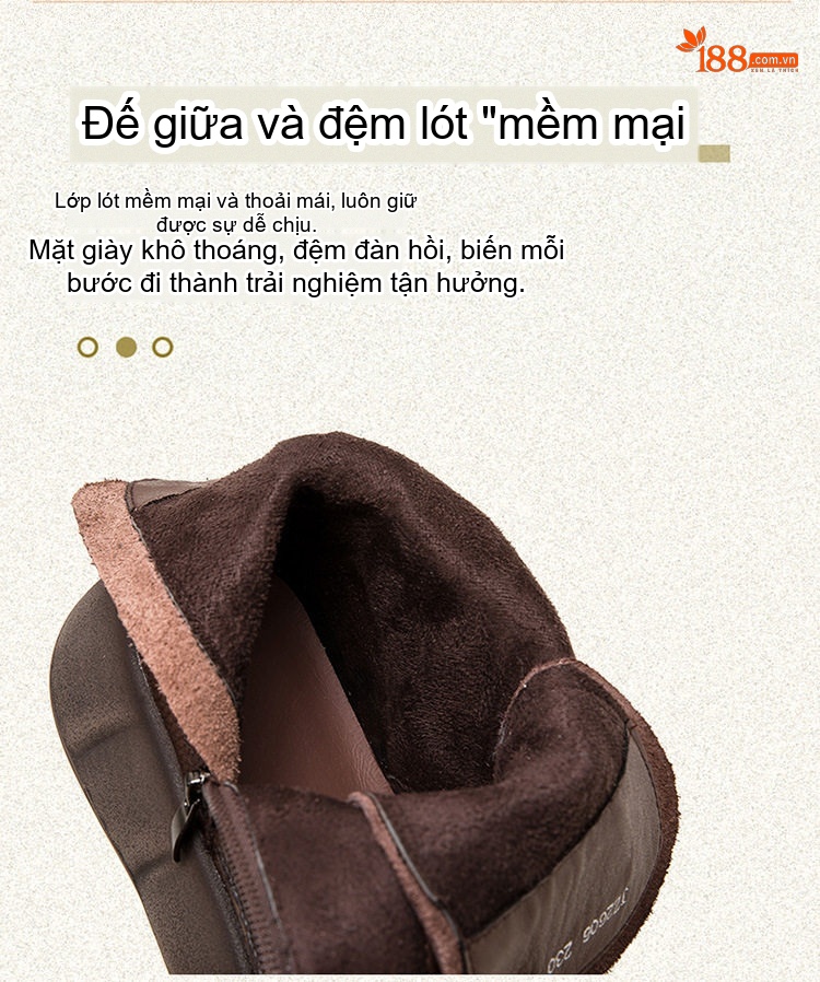 Boot Nữ Da Bò Cổ Lửng Phong Cách Anh Quốc Chiều Cao Đế Khoảng 4cm Màu Đen, Nâu chi tiết 6