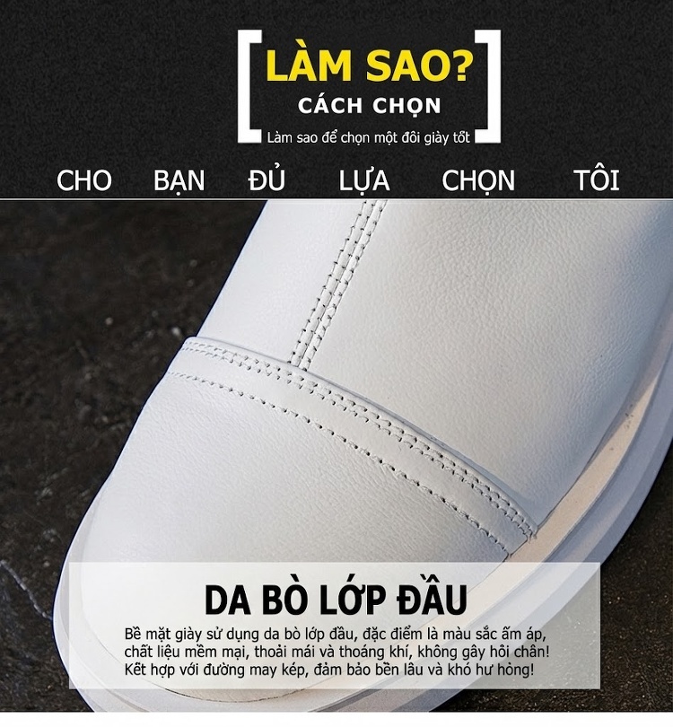 Boot Nữ Da Bò Cổ Ngắn Chiều Cao Đế Khoảng 3cm Màu Đen, Trắng Kem chi tiết 7
