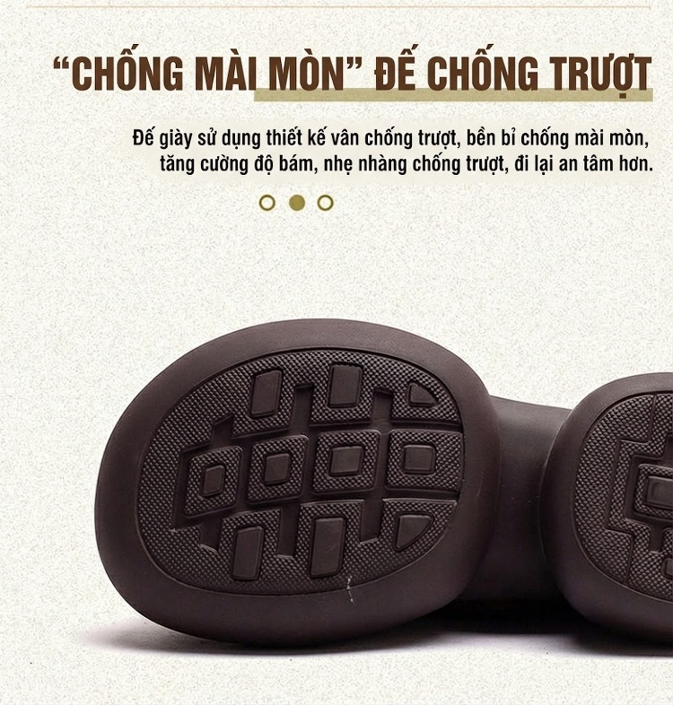 Boot Nữ Da Bò Cổ Ngắn Đế Bánh Mì Chiều Cao Đế Khoảng 6cm Màu Đen, Nâu chi tiết 4