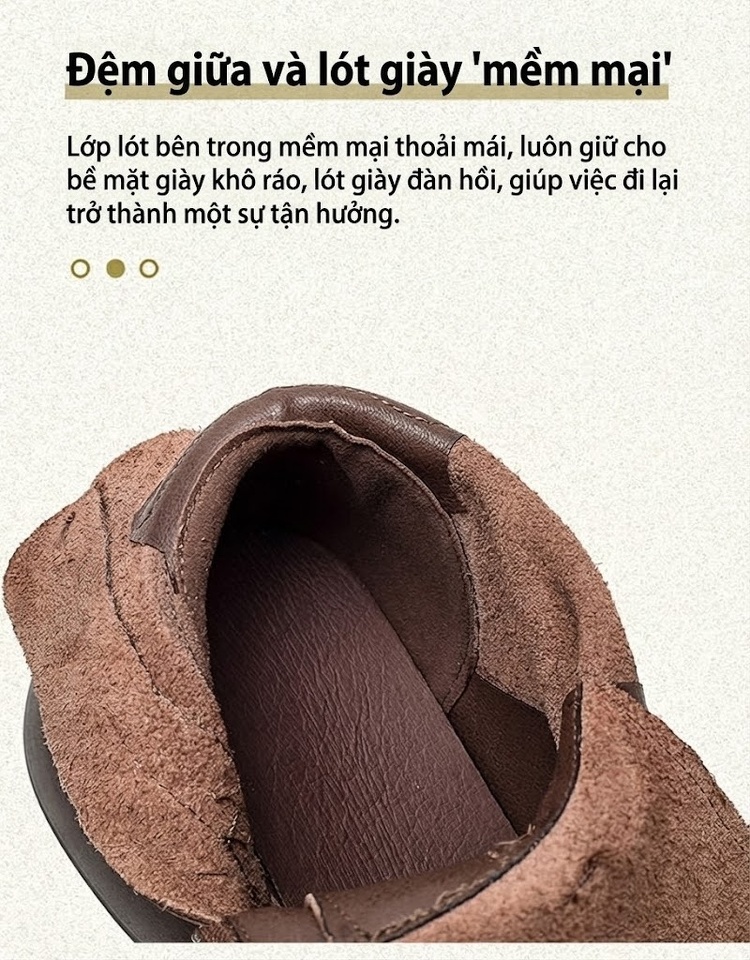 Boot Nữ Da Bò Cổ Ngắn Đế Dày Chiều Cao Đế Khoảng 5cm Màu Đen, Nâu chi tiết 6
