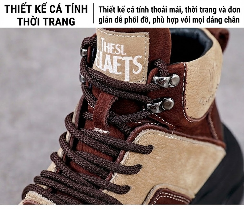 Boot Nữ Da Bò Cổ Ngắn Đế Dày Phong Cách Anh Quốc Chiều Cao Đế Khoảng 5cm Màu Đen, Nâu, Kem chi tiết 5