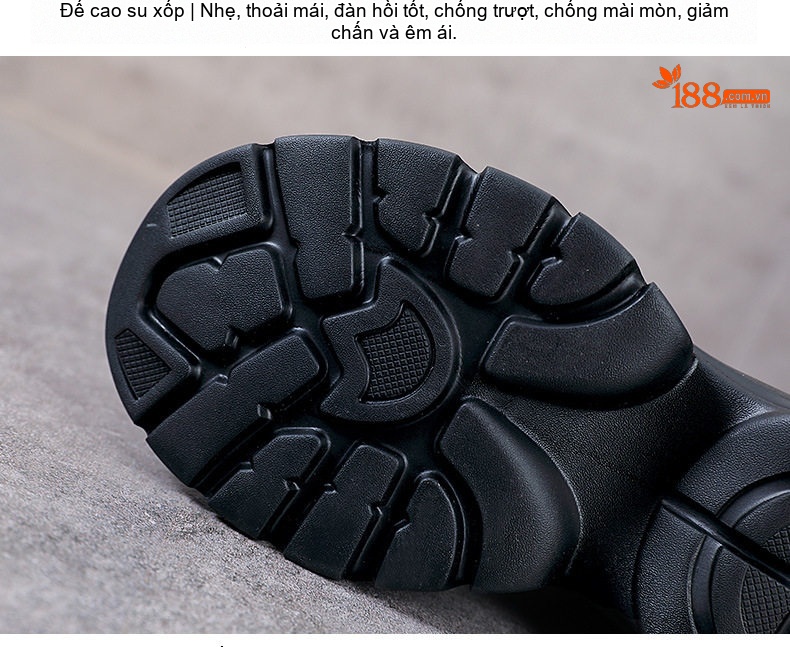 Boot Nữ Da Bò Cổ Ngắn Đế Dày Phong Cách Anh Quốc Chiều Cao Đế Khoảng 5cm Màu Đen, Nâu, Kem chi tiết 7