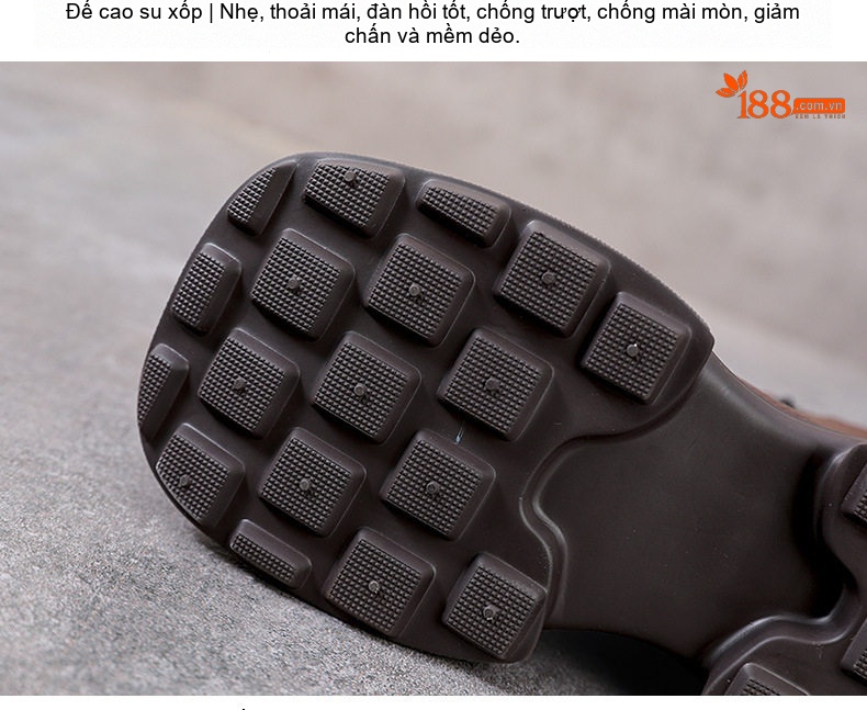 Boot Nữ Da Bò Cổ Ngắn Đế Dày Phong Cách Retro Chiều Cao Đế Khoảng 5cm Màu Nâu, Đen chi tiết 7