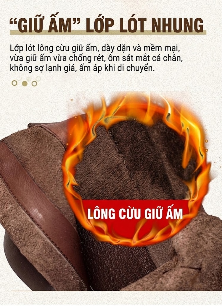 Boot Nữ Da Bò Cổ Ngắn Khoá Kéo Bên Hông Chiều Cao Đế Khoảng 5cm Màu Đen, Nâu chi tiết 5
