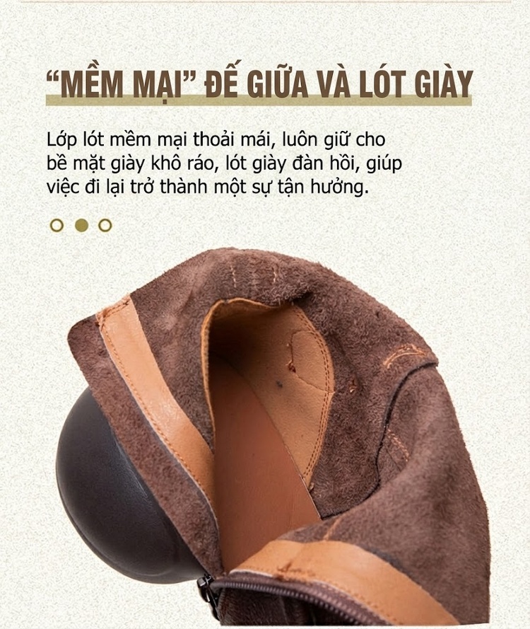 Boot Nữ Da Bò Cổ Ngắn Phong Cách Anh Quốc Chiều Cao Đế Khoảng 6cm Màu Đen, Nâu chi tiết 6