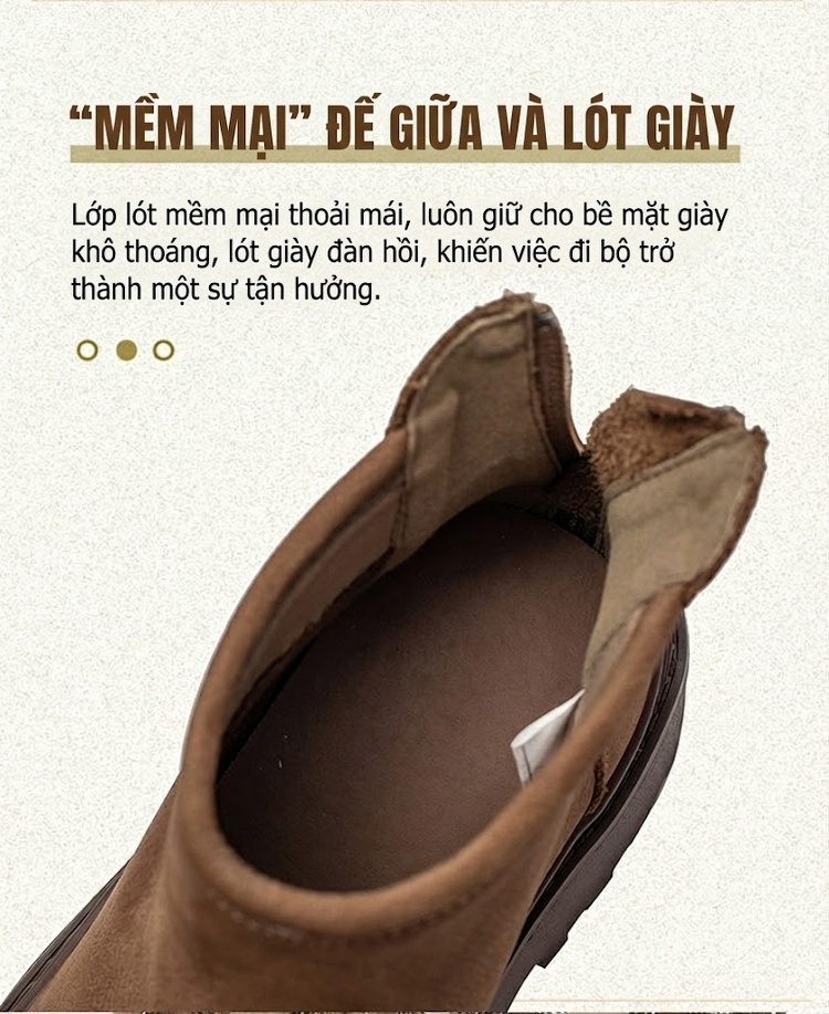 Boot Nữ Da Bò Đế Bánh Mì Chiều Cao Đế Khoảng 5cm Màu Nâu chi tiết 5