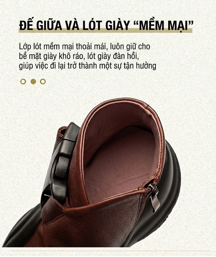Boot Nữ Da Bò Đế Bánh Mì Chiều Cao Đế Khoảng 5cm Phong Cách Retro Màu Đen, Nâu chi tiết 5