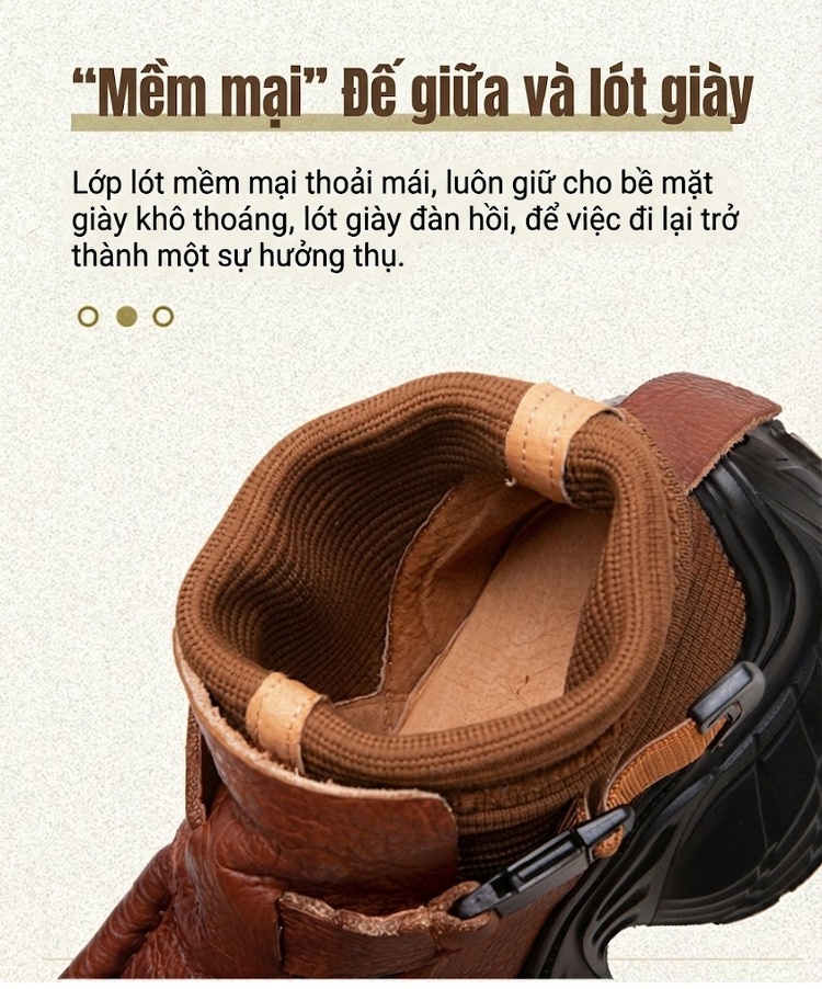 Boot Nữ Da Bò Đế Bánh Mì Chiều Cao Đế Khoảng 6cm Phong Cách Vintage Màu Đen, Nâu chi tiết 6