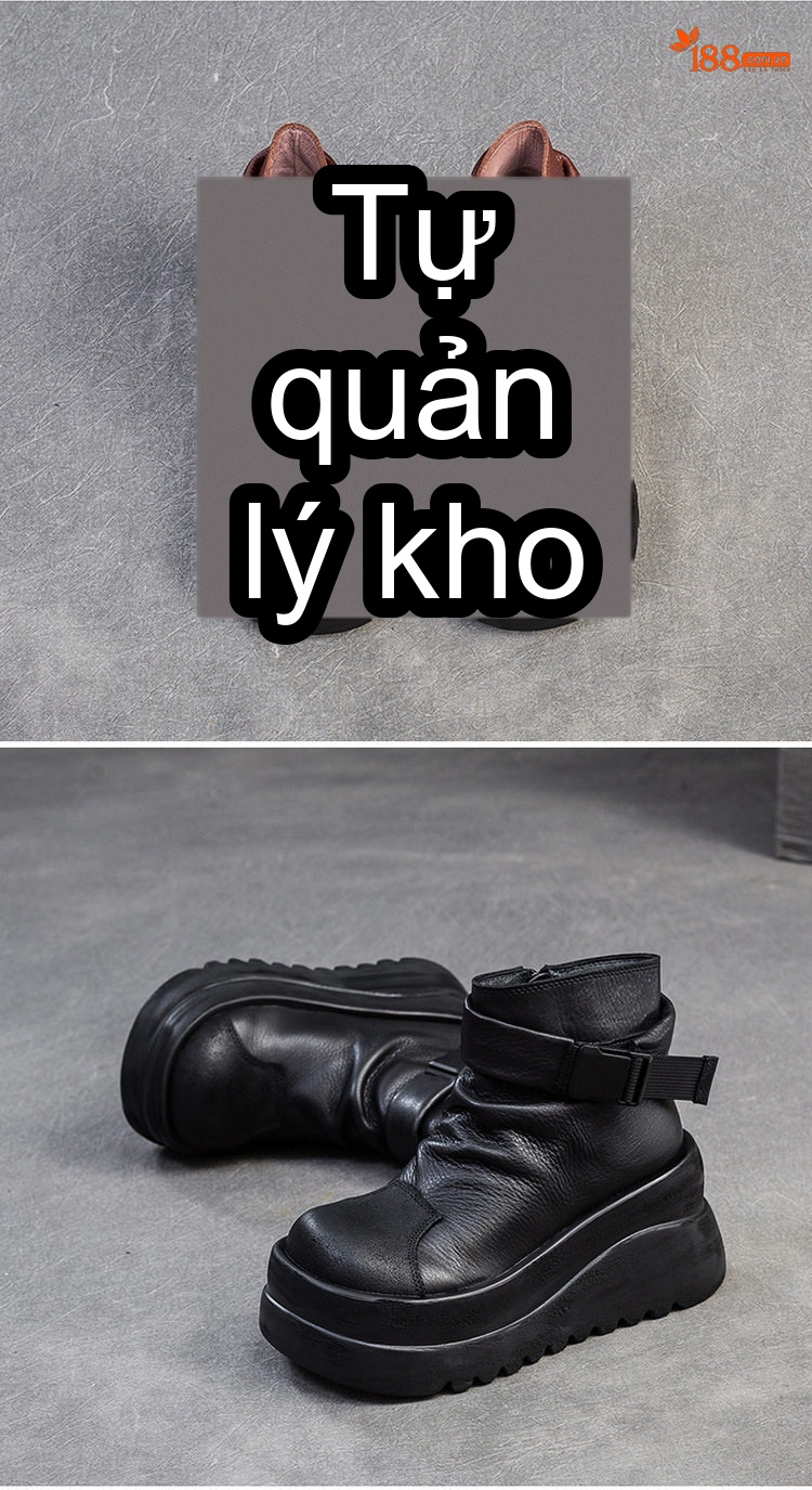 Boot Nữ Da Bò Kiểu Anh Chiều Cao Đế Khoảng 6cm Màu Đen, Nâu chi tiết 13