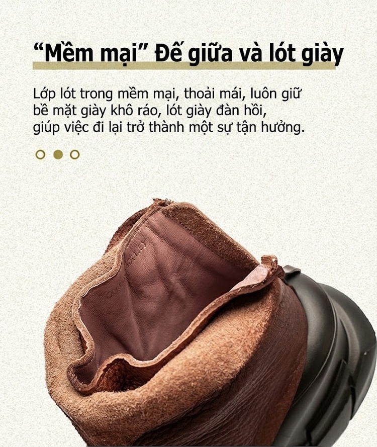 Boot Nữ Da Bò Kiểu Dáng Thời Trang Chiều Cao Đế Khoảng 5cm Màu Đen, Nâu chi tiết 5