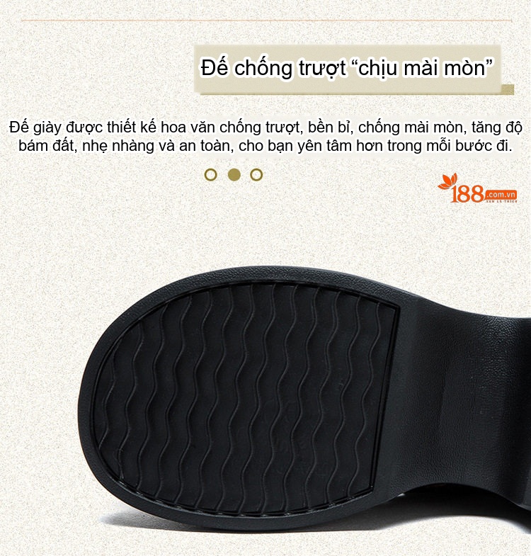 Boot Nữ Da Bò Lỗ Thoáng Khí Đế Xuồng Chiều Cao Đế Khoảng 6cm Phong Cách La Mã Màu Đen, Nâu chi tiết 5