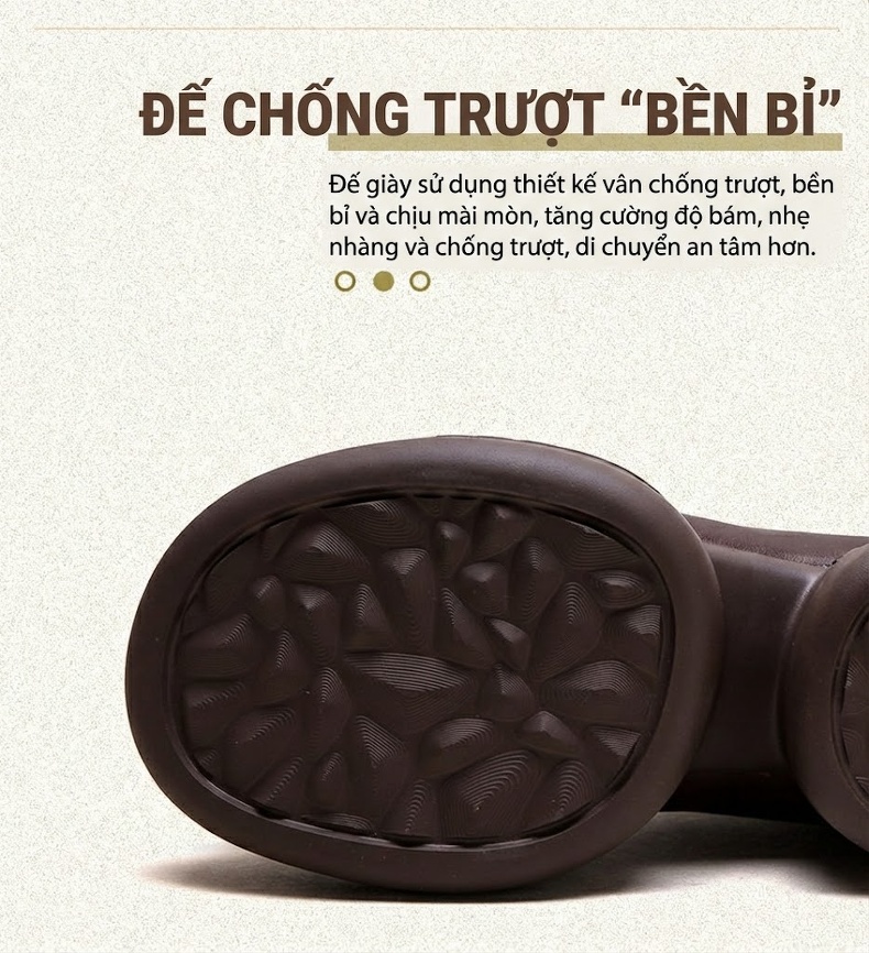Boot Nữ Da Bò Mũi Tròn Gót Vuông Khóa Kéo Sau Chiều Cao Đế Khoảng 6cm Màu Đen, Nâu chi tiết 5