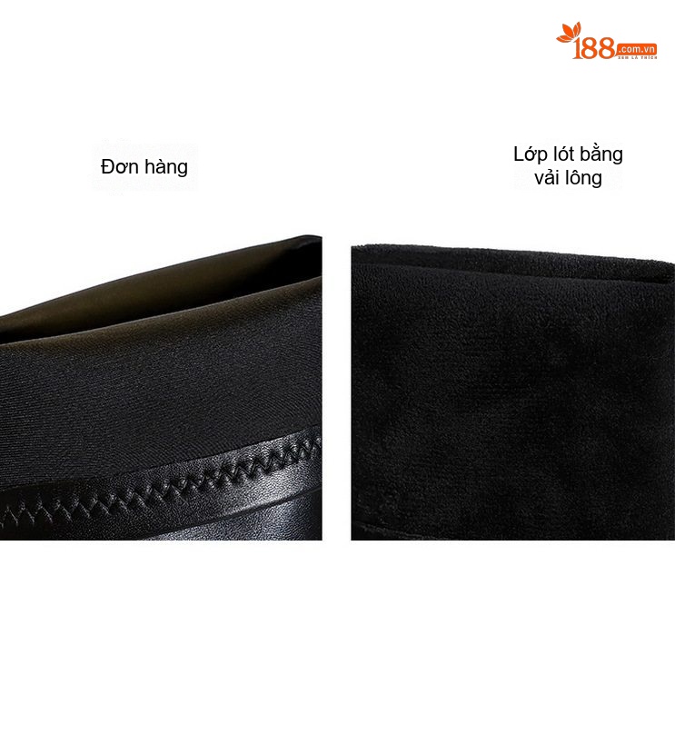 Boot Nữ Da Bóng Cổ Cao Quá Gối Gót Nhọn Chiều Cao Đế Khoảng 8cm Màu Đen chi tiết 22