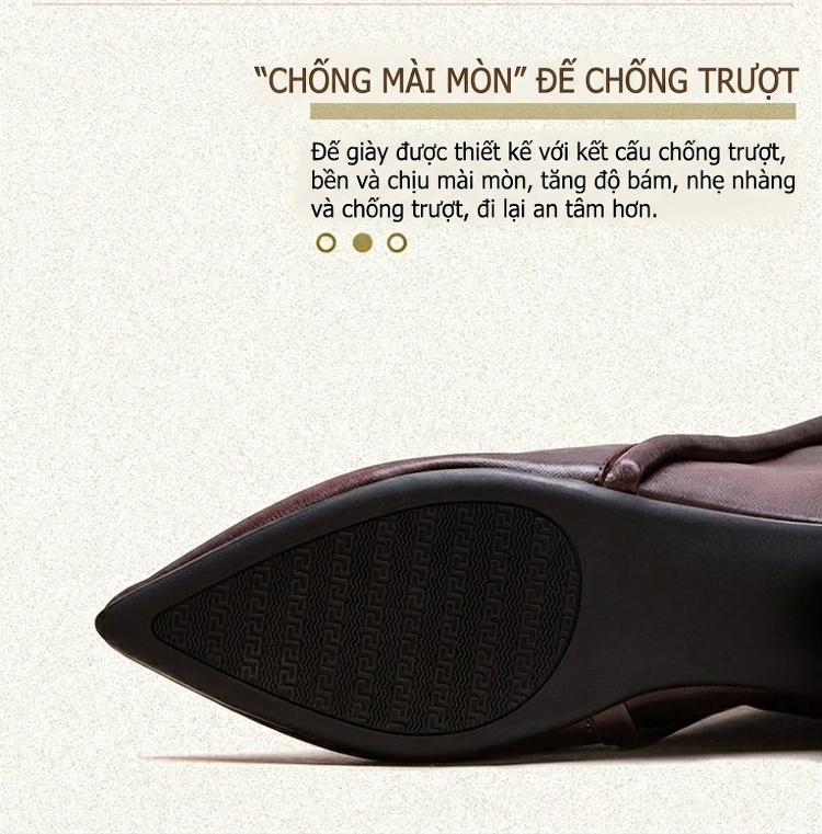 Boot Nữ Da Bóng Cổ Lửng Gót Vuông Chiều Cao Đế Khoảng 3cm Phong Cách Retro Màu Đen, Nâu Đỏ chi tiết 6