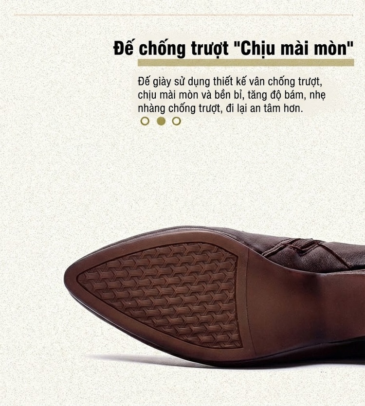 Boot Nữ Da Bóng Mũi Nhọn Chiều Cao Đế Khoảng 5cm Màu Nâu, Xám chi tiết 4