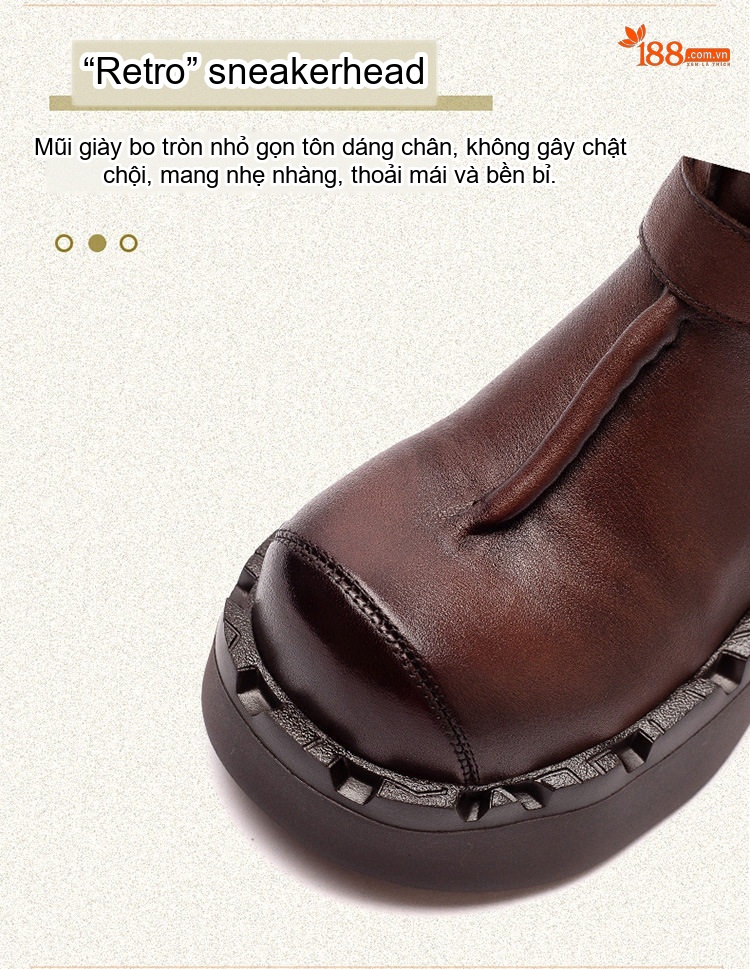Boot Nữ Da Mờ Khóa Một Bên Chiều Cao Đế Khoảng 5cm Màu Đen, Nâu chi tiết 4