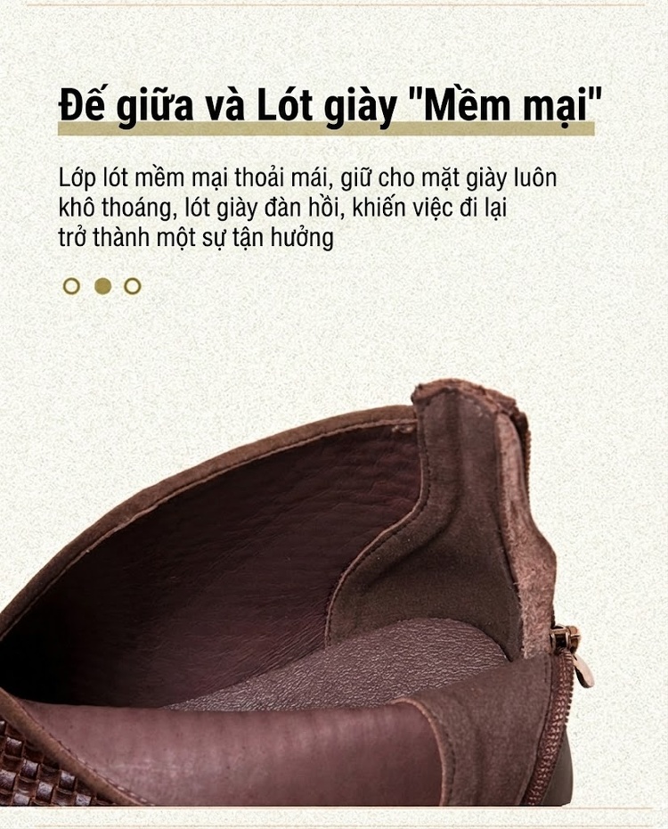 Boot Nữ Đan Thủ Công Thoải Mái Chiều Cao Đế Khoảng 3cm Màu Đen, Nâu chi tiết 6
