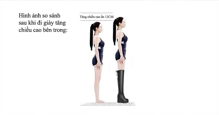 Boot Nữ Dáng Dài Da Bóng Giấu Đế Chiều Cao Đế Khoảng 8cm Màu Đen chi tiết 1