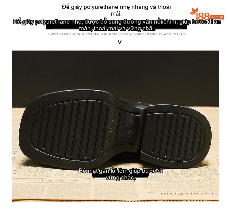 Boot Nữ Đế Cao Chiều Cao Đế Khoảng 7cm Da Bóng Màu Đen, Nâu chi tiết 12