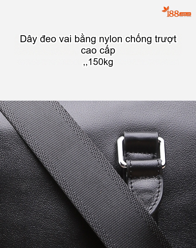 Cặp công sở da bò đựng laptop 14 inch, túi xách tay kiêm đeo chéo chi tiết 20