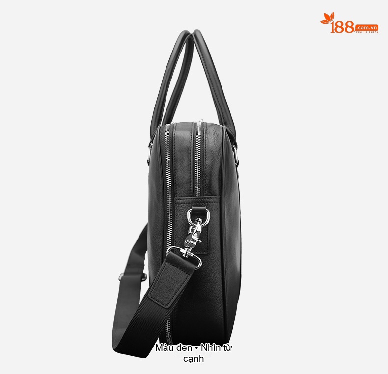 Cặp công sở da bò đựng laptop 14 inch, túi xách tay kiêm đeo chéo chi tiết 11