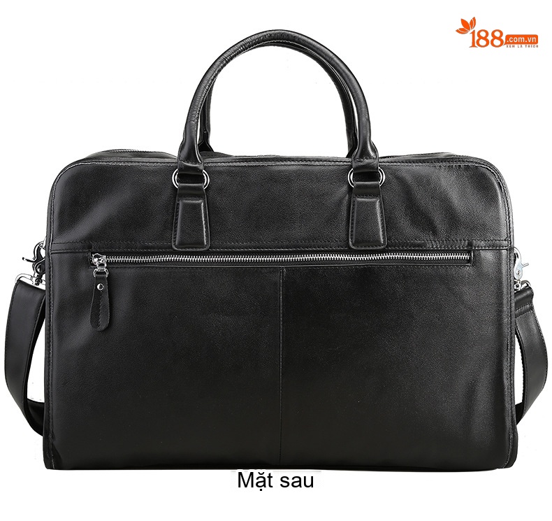 Cặp công sở nam da bò đựng laptop 17 inch, túi xách tay đeo chéo nhiều ngăn chi tiết 14