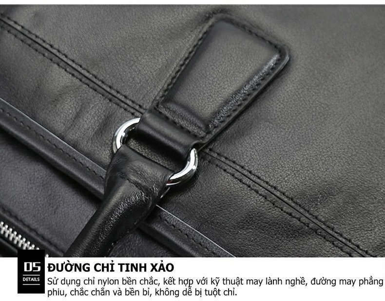 Cặp công sở nam da bò đựng laptop 17 inch, túi xách tay đeo chéo nhiều ngăn chi tiết 20