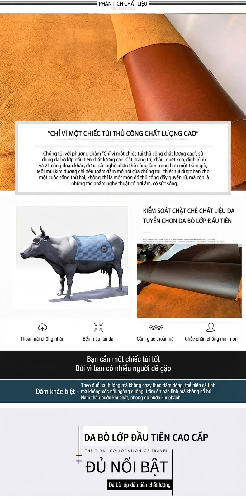 Cặp Công Sở Nam Da Bò Mad Horse Vintage Đeo Chéo Đựng Tài Liệu Màu Nâu Đậm chi tiết 2