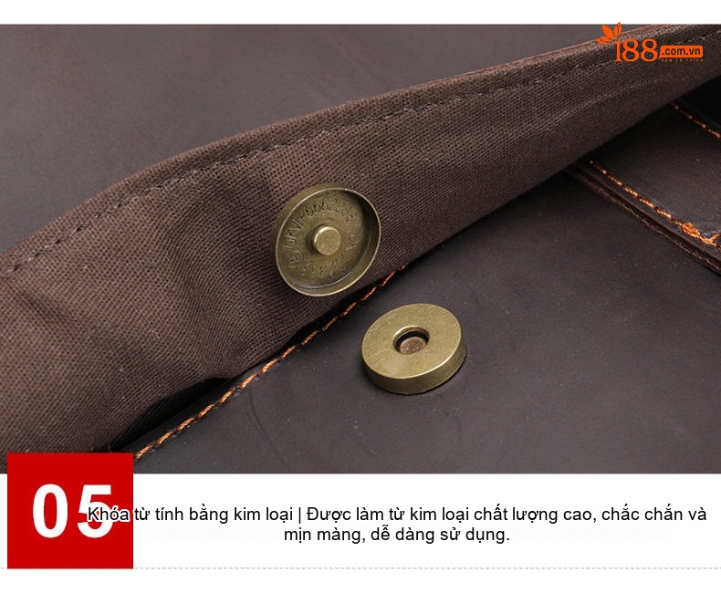 Cặp Công Sở Nam Da Bò Phong Cách Retro Cổ Điển, Túi Đựng Laptop Công Suất Lớn Màu Nâu chi tiết 21