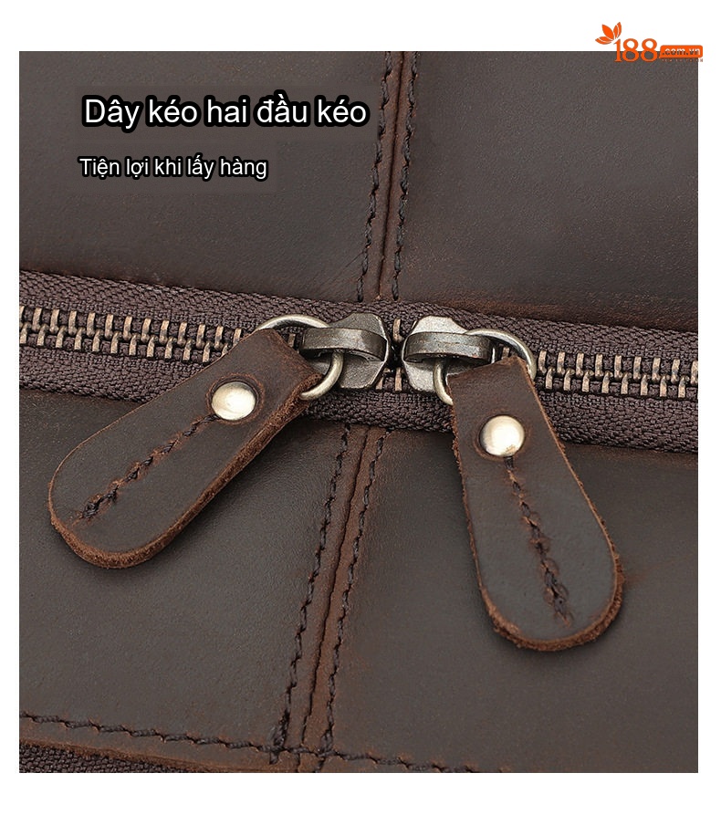 Cặp Công Sở Nam Da Bò Thật Đựng Laptop 17 Inch Phong Cách Vintage Màu Nâu chi tiết 7