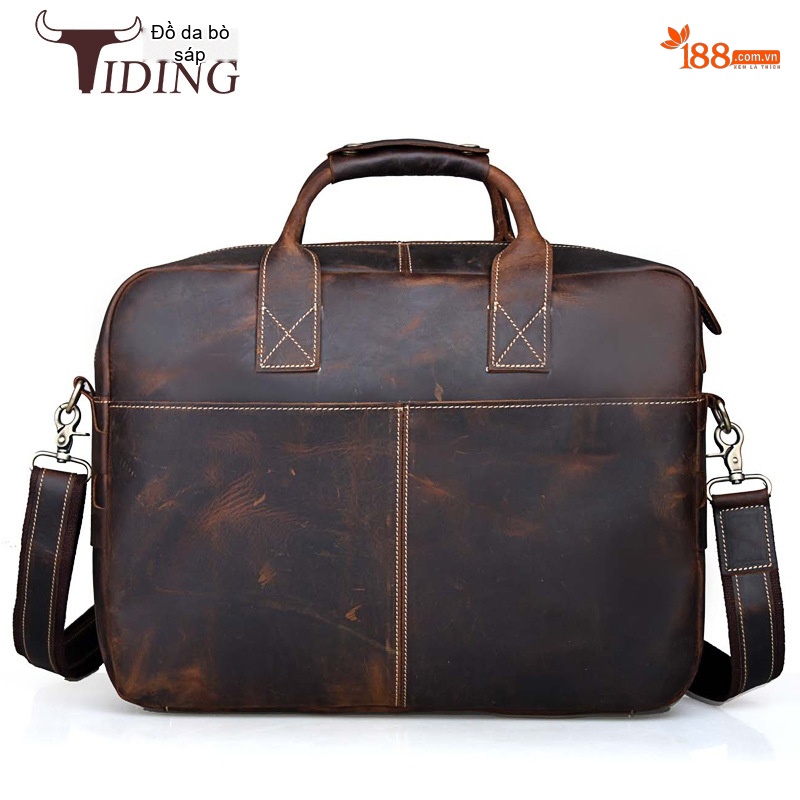 Cặp Công Sở Nam Da Thật Sức Chứa Lớn Đựng Laptop 16 Inch Màu Nâu Đậm, Nâu
