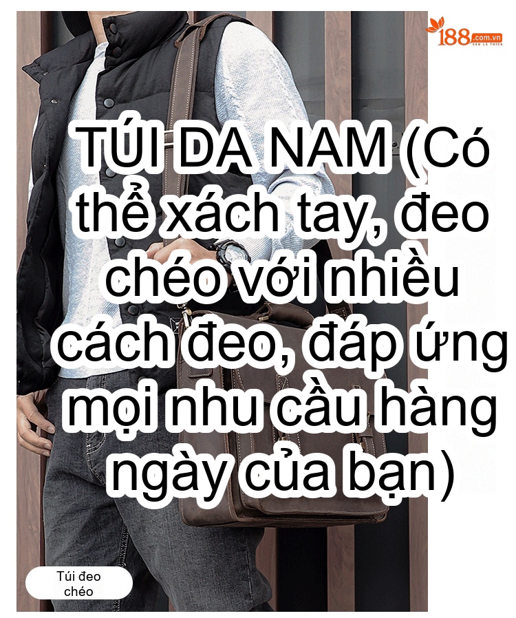 Cặp Công Sở Nam Da Thật Vintage Nhiều Ngăn Màu Nâu chi tiết 2