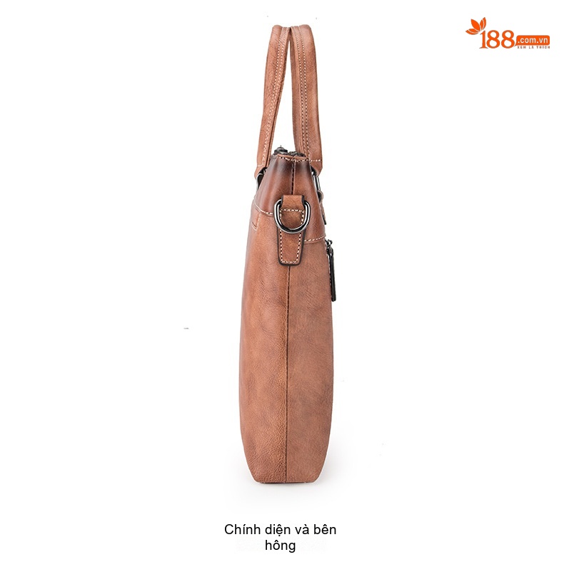 Cặp Da Bò Nam Vintage Túi Đeo Chéo Nam Túi Đựng Tài Liệu Công Sở Màu Nâu, Xám chi tiết 10