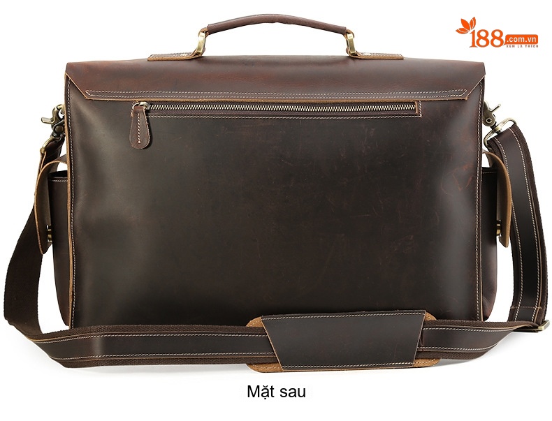 Cặp Túi Công Sở Nam Da Bò 17 inch Đựng Laptop Cỡ Lớn Màu Nâu chi tiết 23