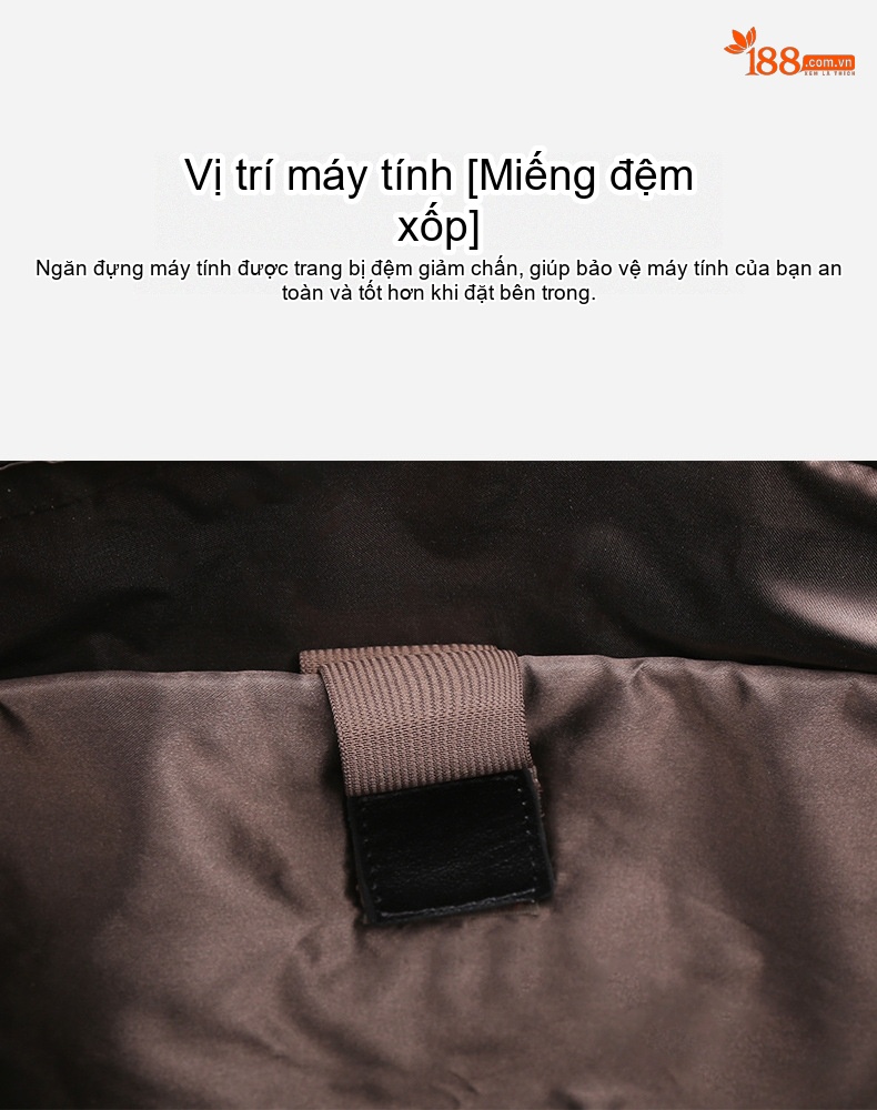 Cặp da nam đựng laptop 14 inch đeo chéo xách tay da bò cao cấp chi tiết 20
