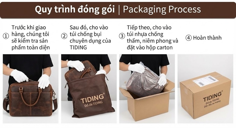 Cặp da nam đựng laptop 14 inch đeo chéo xách tay da bò cao cấp chi tiết 26