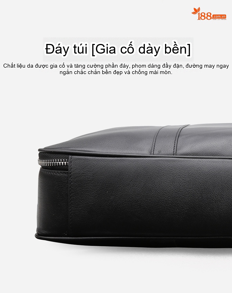 Cặp da nam đựng laptop 14 inch đeo chéo xách tay da bò cao cấp chi tiết 18